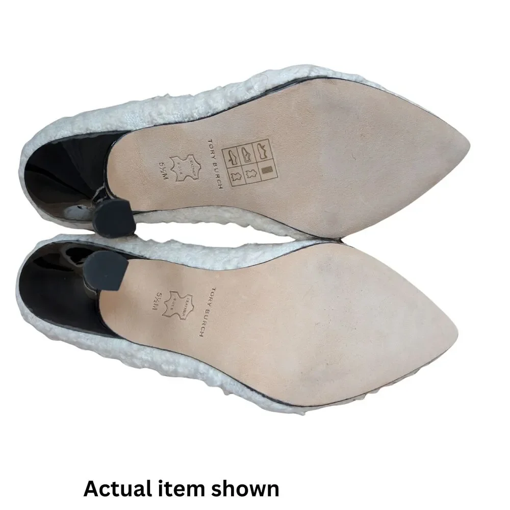 🤍 Tory Burch Cream Boucle Pointed Toe Pumps Stiletto Heels Size 5.5